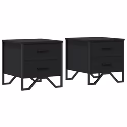 VidaXL 848505, Noir, Métal, Bois, 400 mm, 410 mm, 400 mm, 2 pièce(s)