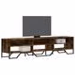 vidaXL Meuble TV chêne fumé 180x34x41 cm bois d'ingénierie