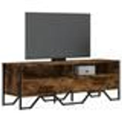 vidaXL Meuble TV chêne fumé 122x34x41 cm bois d'ingénierie