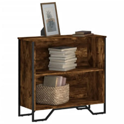 vidaXL Bibliothèque chêne fumé - Bois et métal