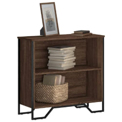 vidaXL Bibliothèque chêne marron métal