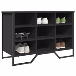 vidaXL Armoire à chaussures noir 90x38x61,5 cm bois d'ingénierie