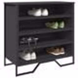 vidaXL Armoire à chaussures noir 80x38x78 cm bois d'ingénierie