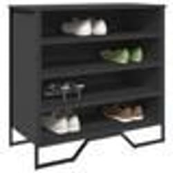 vidaXL Armoire à chaussures noir 80x38x78 cm bois d'ingénierie