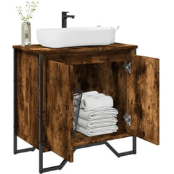 Armoire lavabo de salle de bain chêne fumé 60x35x60 cm Vidaxl