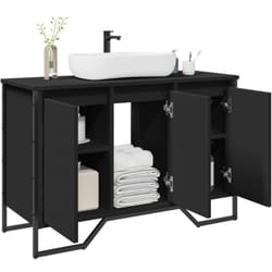 Armoire lavabo de salle de bain noir 91x35x60 cm Vidaxl