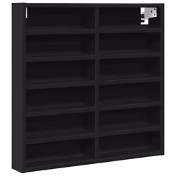 VidaXL 847962, Bois, Noir, 50 kg, 12 étagères, 600 mm, 85 mm