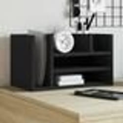 Organisateur de bureau noir 445x24x25 cm bois d ingénierie