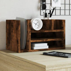 vidaXL Organisateur de bureau chêne fumé 44,5x24x25 cm bois ingénierie