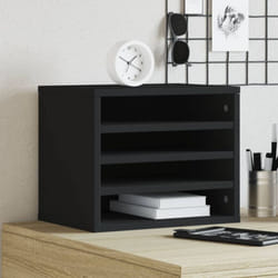 Organisateur de bureau noir 36x26x29,5 cm bois d'ingénierie - Vidaxl