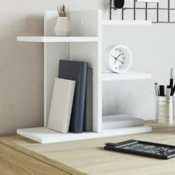 vidaXL Organisateur de bureau blanc 42x21,5x42 cm bois d'ingénierie