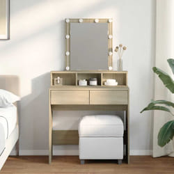 Vidaxl - Coiffeuse avec led chêne sonoma 80x41x144,5 cm