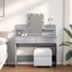 vidaXL Coiffeuse avec LED sonoma gris 100x40x130 cm
