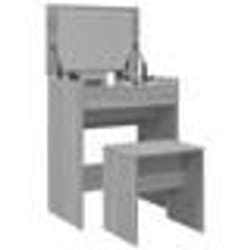 vidaXL Coiffeuse et tabouret sonoma gris 60x40x113,5 cm