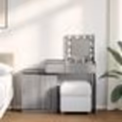 vidaXL Coiffeuse avec LED sonoma gris 115x37x110,5 cm