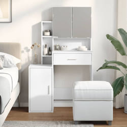 Coiffeuse avec armoire blanc 80x35x132 cm Vidaxl