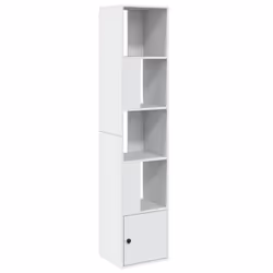 VidaXL 848241, Blanc, 4 étagères, Bois, Bois, 80 kg, 400 mm