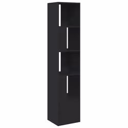 VidaXL 848242, Noir, 4 étagères, Bois, Bois, 80 kg, 400 mm