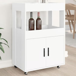 Chariot de bar blanc 60x39,5x89 cm bois d'ingénierie Vidaxl