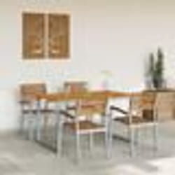 vidaXL Ensemble de jardin 5 pièces en bois d'acacia et métal