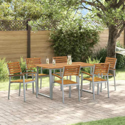 vidaXL Ensemble de salle à manger de jardin 7 pièces en bois d'acacia et métal