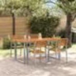 vidaXL Ensemble de salle à manger de jardin 5 pièces en bois massif d'acacia et métal