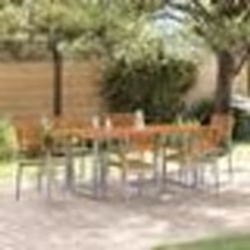 vidaXL Ensemble de salle à manger de jardin 7 pièces en bois d'acacia massif et métal