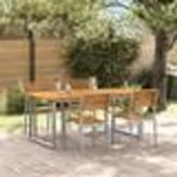 vidaXL Ensemble de salle à manger de jardin 5 pièces en bois d'acacia massif et métal