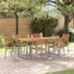 vidaXL Ensemble de salle à manger de jardin 7 pièces en bois massif d'acacia et métal