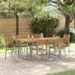 vidaXL Ensemble de salle à manger de jardin 7 pièces en bois massif d'acacia et métal