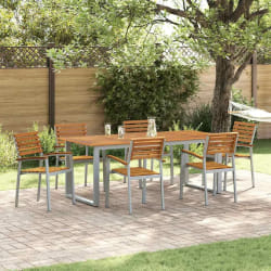 vidaXL Ensemble de salle à manger de jardin 7 pièces en bois massif d'acacia et métal