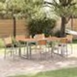 vidaXL Ensemble de salle à manger de jardin 7 pièces Gris Acier et Bois Acacia Massif