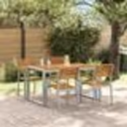 vidaXL Ensemble de salle à manger de jardin 5 pièces en bois massif d'acacia et métal