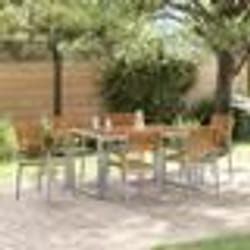 vidaXL Ensemble de repas jardin 7 pièces en bois d'acacia et métal