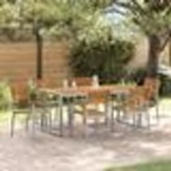 vidaXL Ensemble de salle à manger de jardin 7 pièces en bois d'acacia et métal