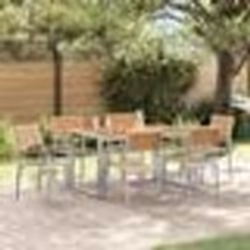 vidaXL Ensemble de salle à manger de jardin 7 pièces en bois massif d'acacia et métal