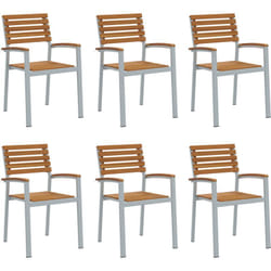 Vidaxl - Chaises de jardin empilables 6 pcs en bois solide d'acacia et métal