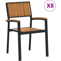 Vidaxl - Chaises de jardin empilables 8 pcs acier noir et bois d'acacia massif