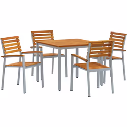 Cet ensemble de salle à manger jardin comprend une table carrée et quatre chaises assorties. Son design sympa s'intègre vraim ...