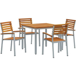 Vidaxl - Ensemble de salle à manger de jardin en bois solide d'acacia et métal de 5 pièces