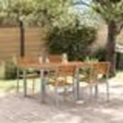 vidaXL Set de salle à manger de jardin 5 pièces en bois d'acacia et métal