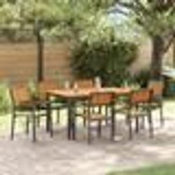 vidaXL Ensemble de salle à manger de jardin 7 pièces en bois d'acacia et métal