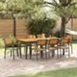 vidaXL Ensemble de salle à manger de jardin 9 pièces en bois d'acacia massif et métal