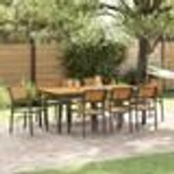 vidaXL Ensemble de salle à manger de jardin 9 pièces en bois d'acacia massif et métal