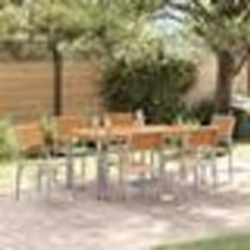 vidaXL Ensemble de salle à manger de jardin 7 pièces en bois massif d'acacia et métal