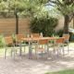 vidaXL Ensemble de salle à manger de jardin 7 pièces en bois massif d'acacia et métal