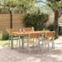 vidaXL Ensemble de salle à manger de jardin 5 pièces en bois d'acacia et métal