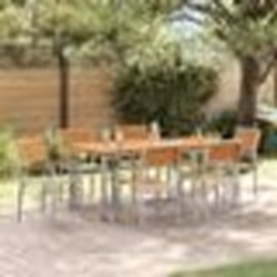 vidaXL Ensemble de salle à manger de jardin 7 pièces en bois d'acacia et métal