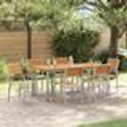 vidaXL Ensemble de salle à manger de jardin 7 pièces en bois d'acacia et métal