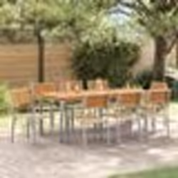 vidaXL Set de jardin de 9 pièces en bois massif d'acacia et métal